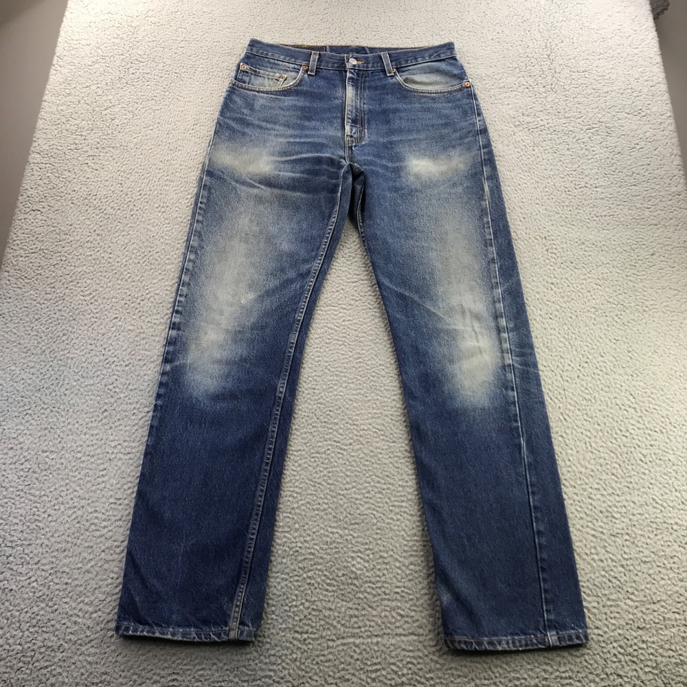 Vintage Levis Jean Men 34x34 (Fits 32x33) Blue 505 Faded Distressed Made In USA